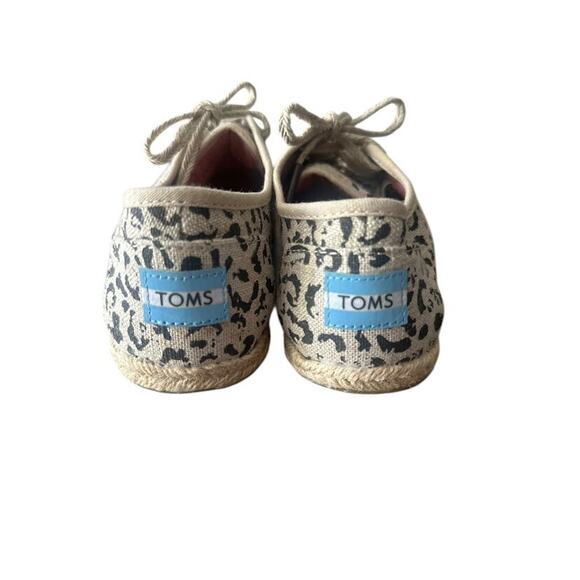 TOMS Shoes Cordones Leopard Animal Print Womens Size 8 Lace Up Espadrilles Beige - Picture 2 of 10